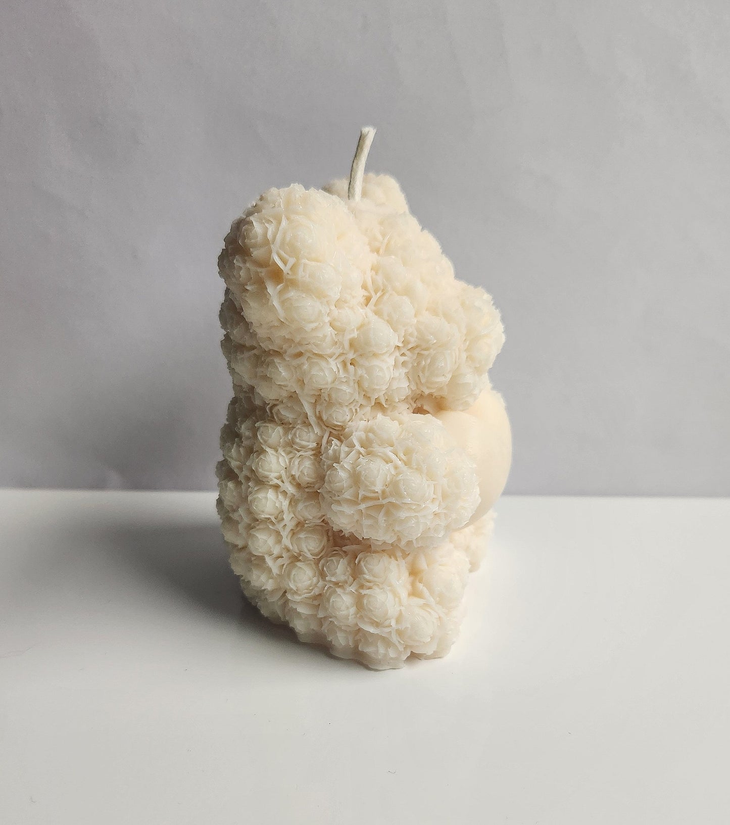 Rose Bear and Heart Candle