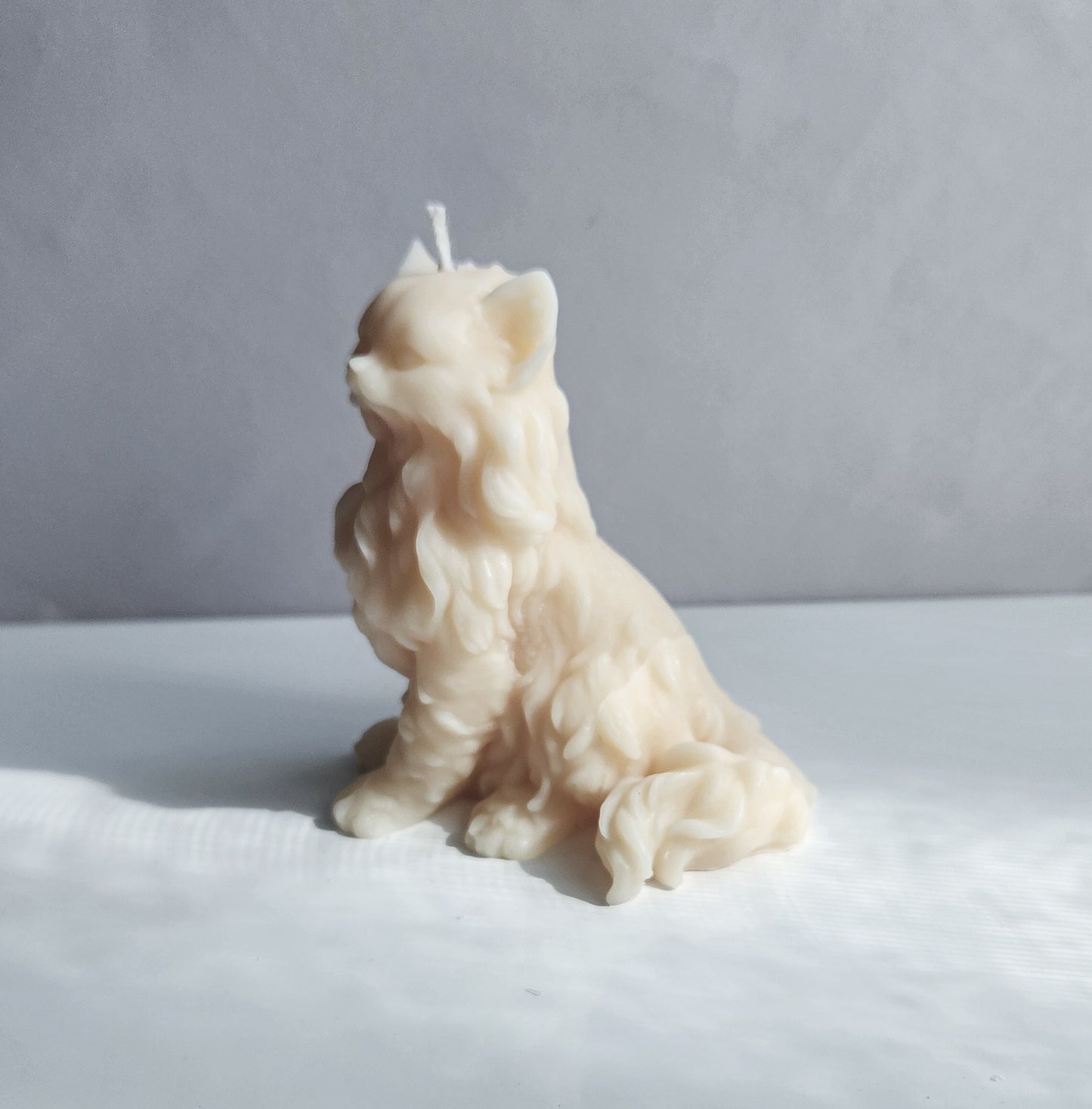 Long Haired Kitty Cat Candle