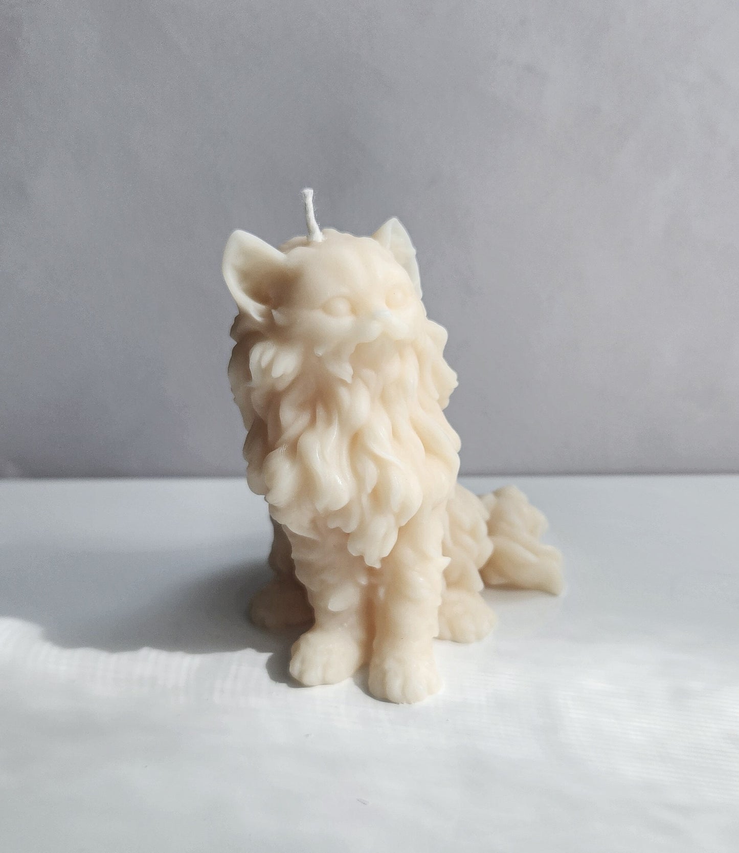 Long Haired Kitty Cat Candle