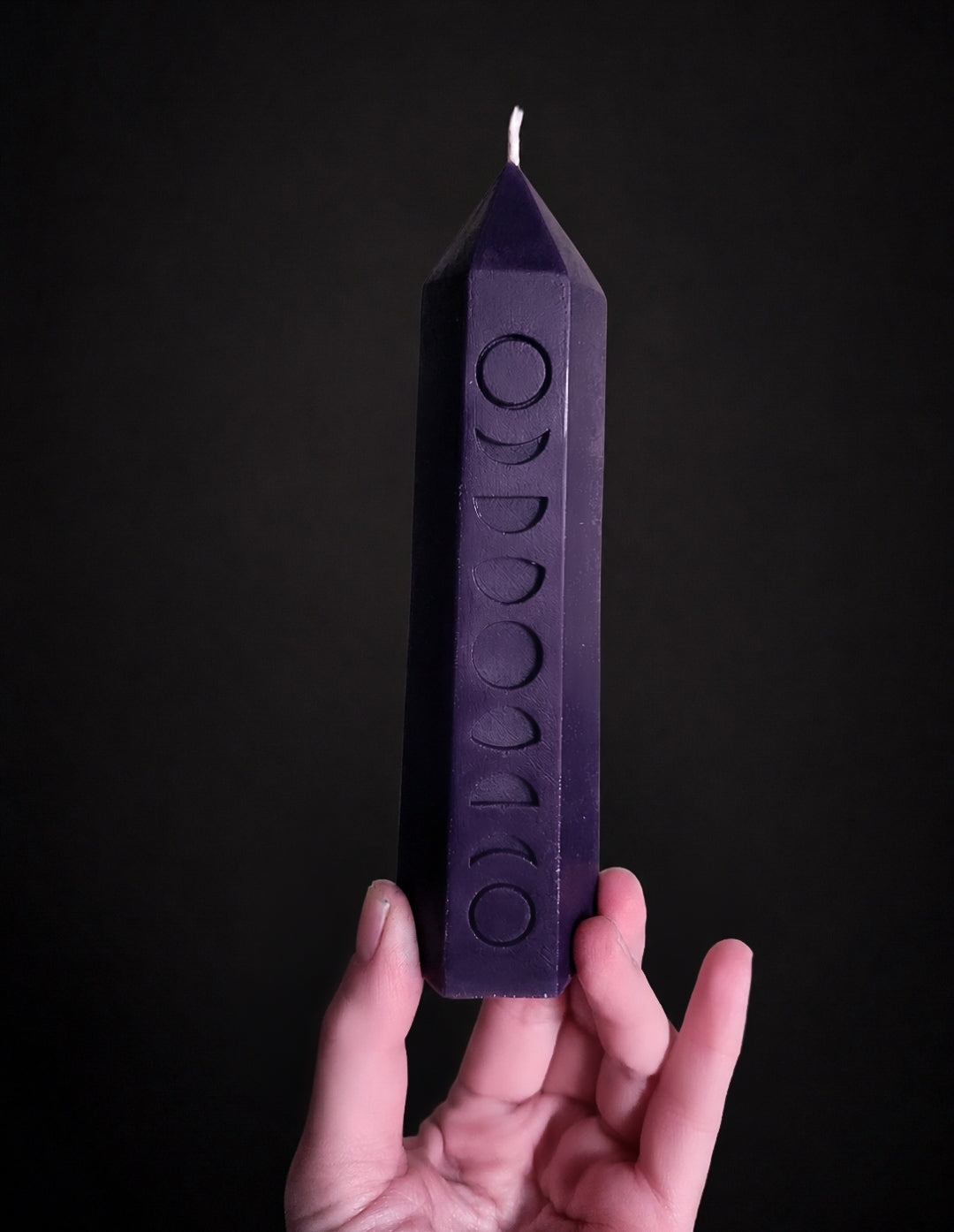 Mystic Moon Phase Tower Candle (Double Sided) ( Large)