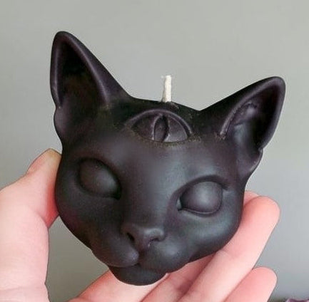 Nocturne Three Eyed Kitty Cat Candle