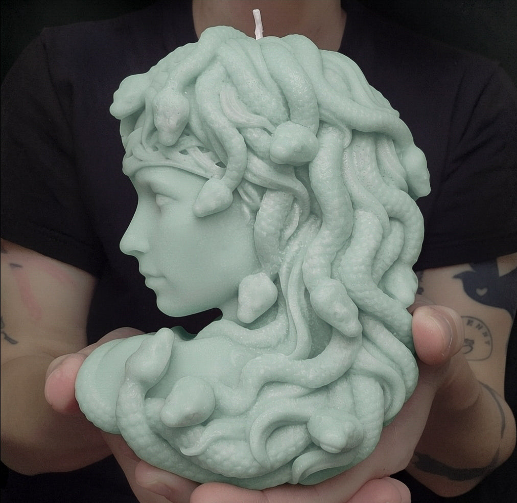 Medusa's Gaze: Celadon Whisper Candle (Large)