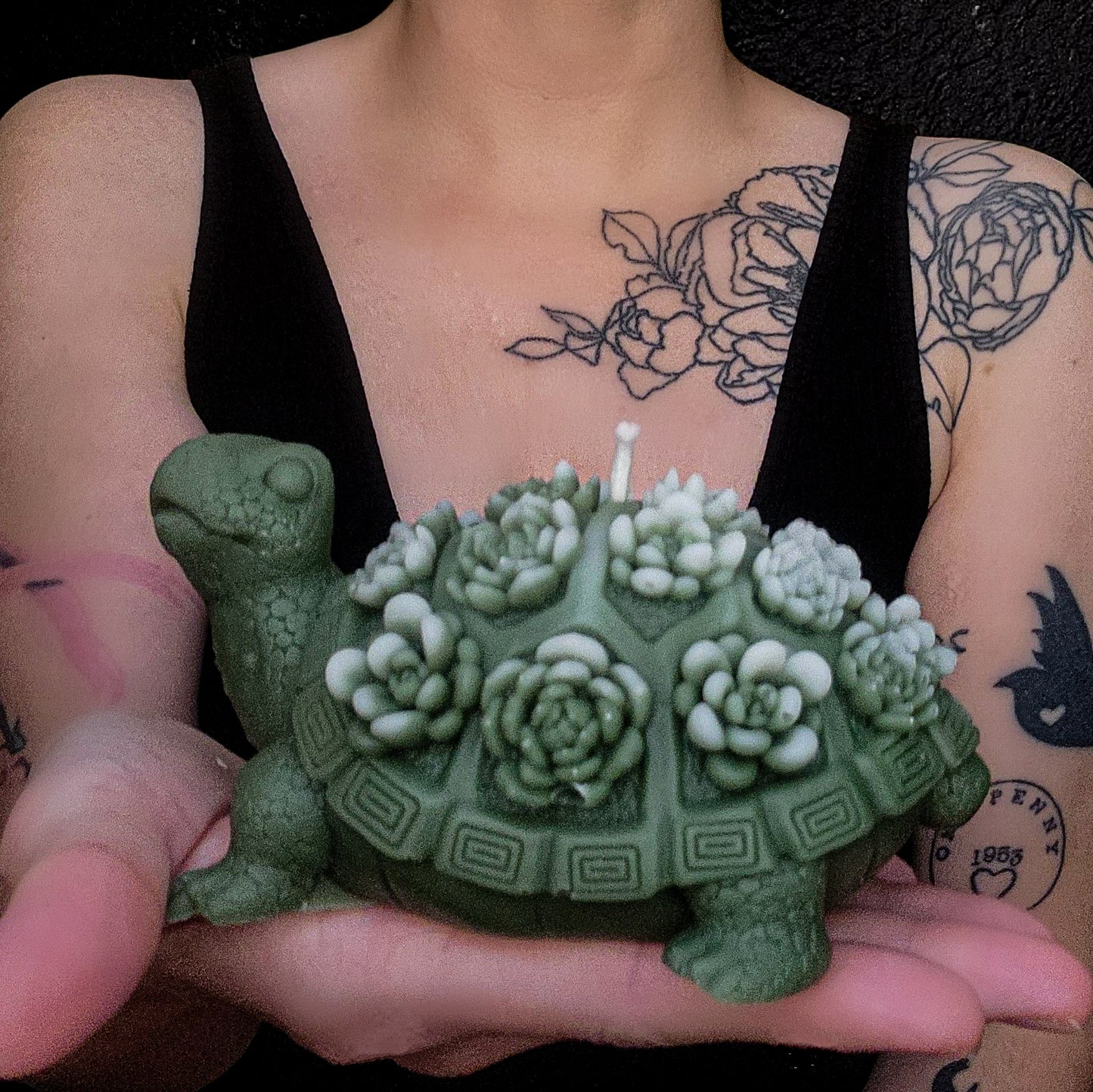 Turtle Bloom: Frosted Succulents Candle