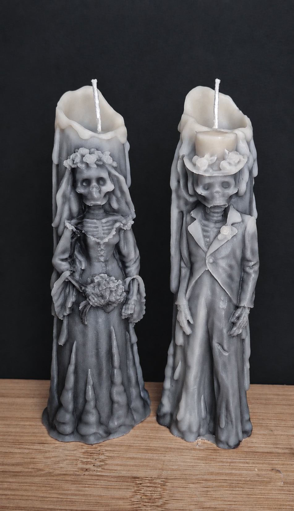 Skeleton's Vow: Marble Groom Candle (Large)