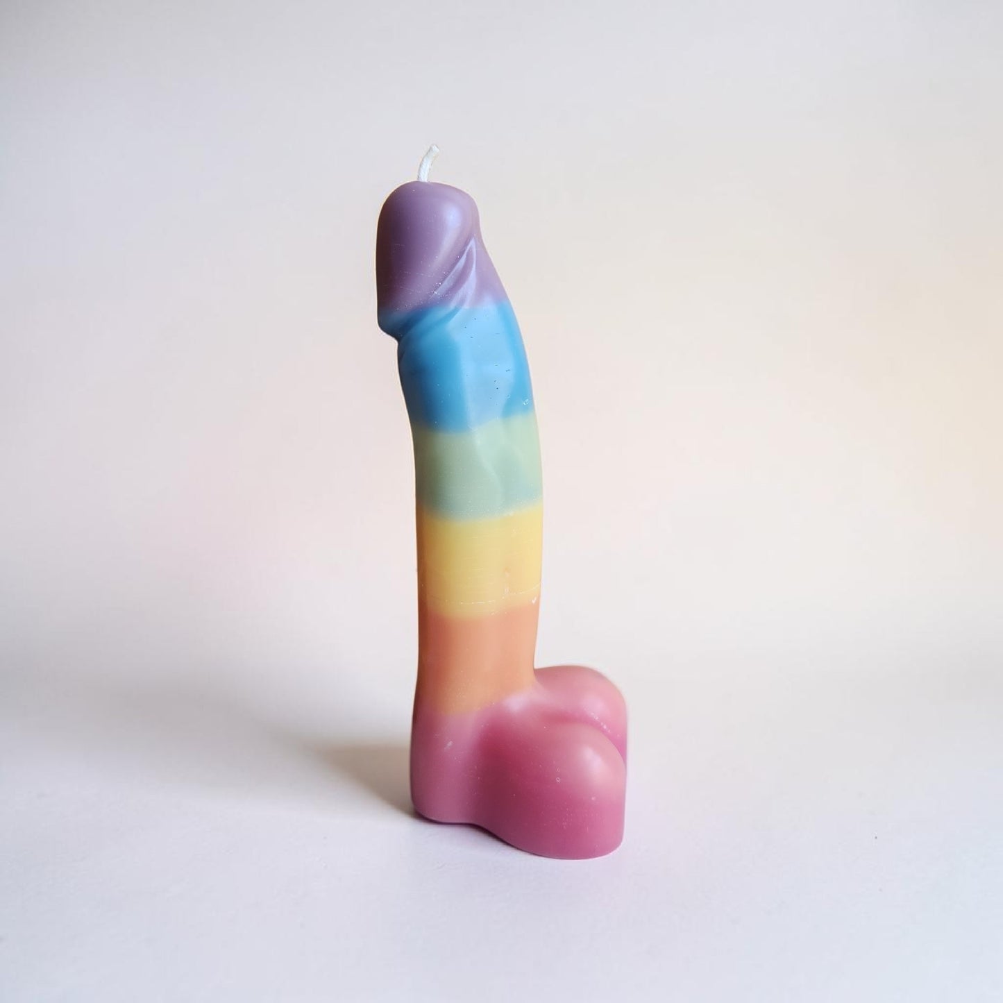 Pastel Watercolor Pride Flag Penis Candle (6 Inch) (Huge)