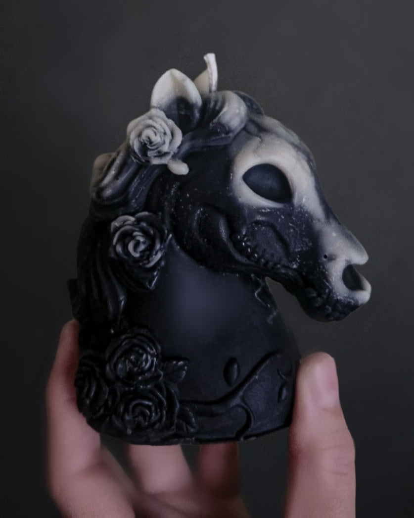 Haunted Floral Horse Candle