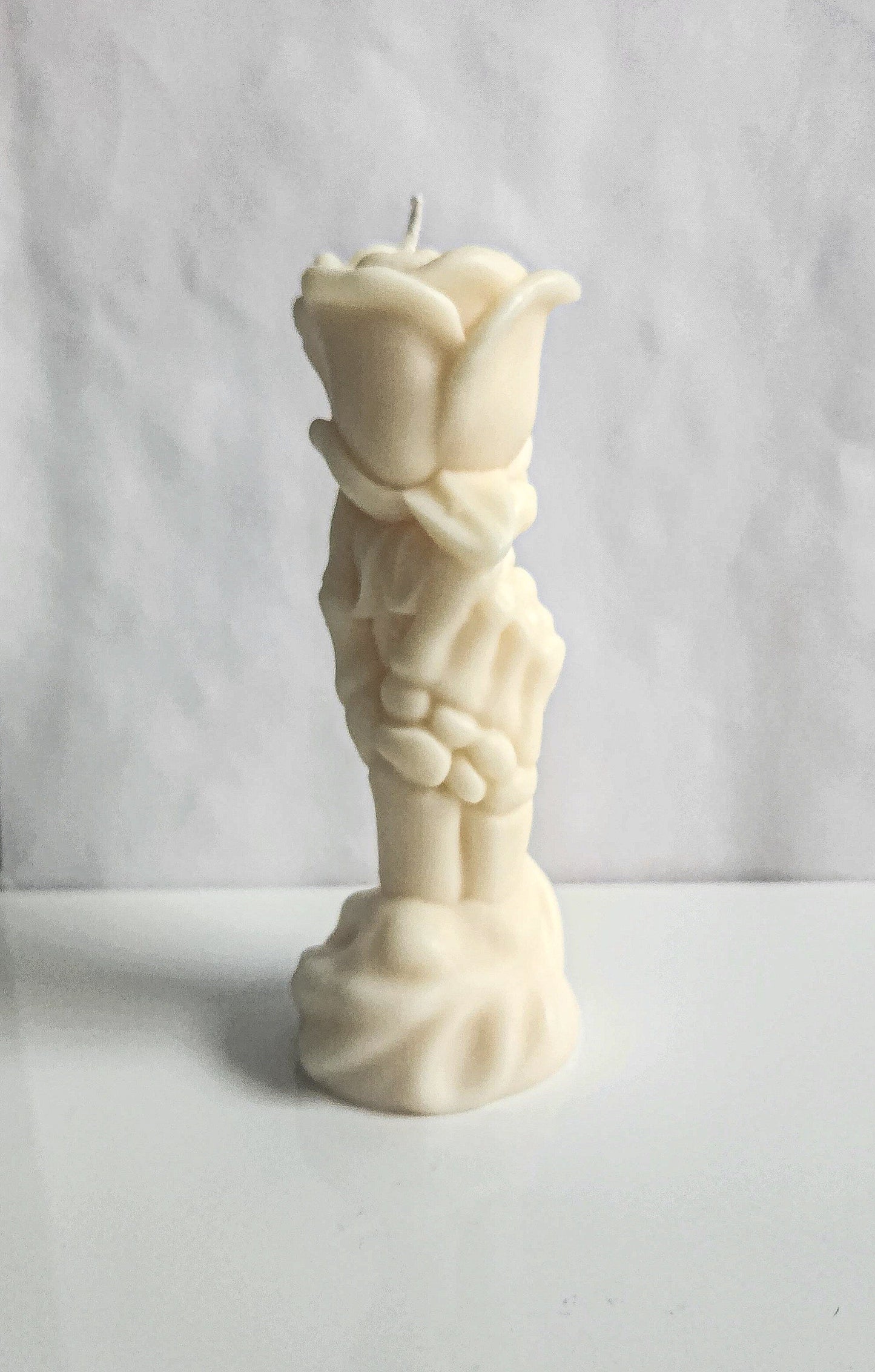 Ghostly Bloom Skeletal Rose Candle (Large)