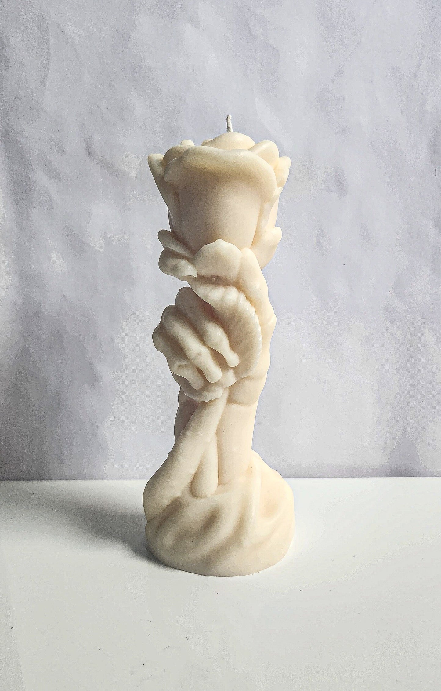 Ghostly Bloom Skeletal Rose Candle (Large)