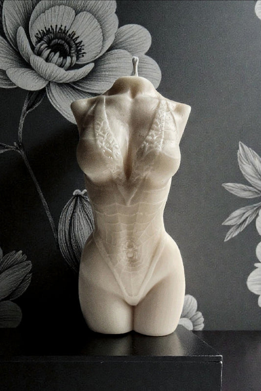 Webbed Temptation: The Spider's Embrace of the Goddess Arachne Candle (Large)