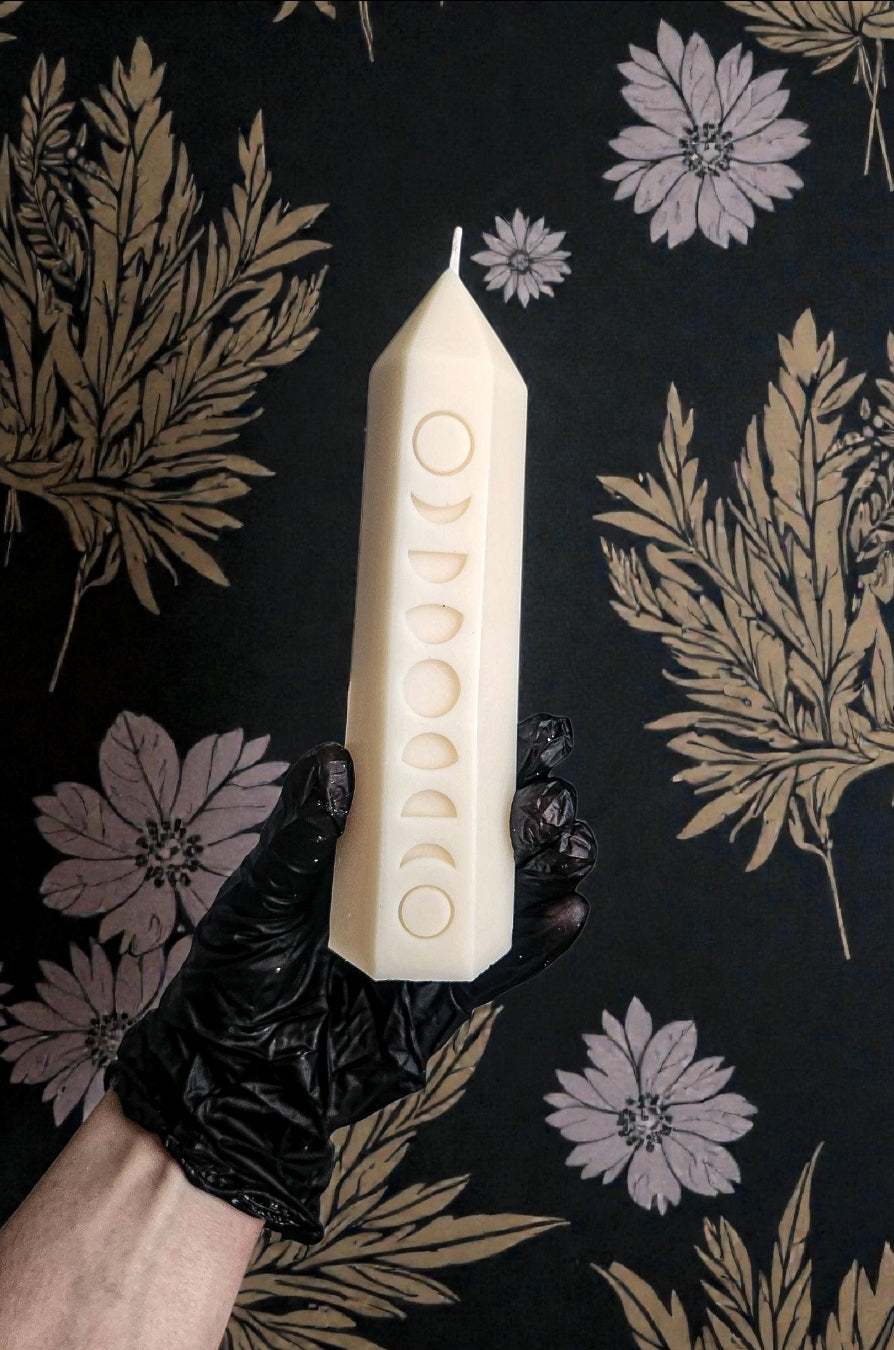 Moon Phase Tower Candle (Double Sided) (Large)