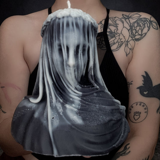 Veiled Marble Maiden Candle (Large)