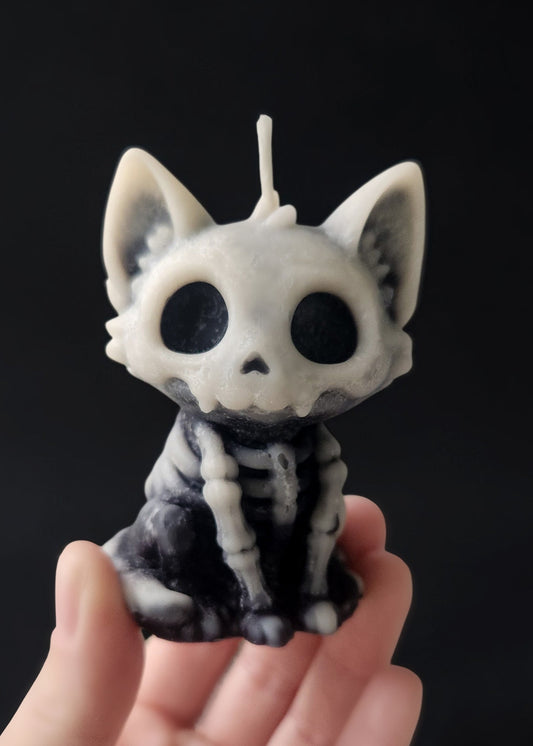 Bag O' Bones Marble Kitty Candle