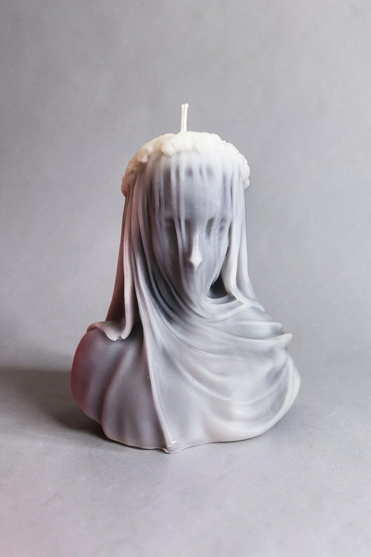 Marble Veiled Maiden Candle (Medium)