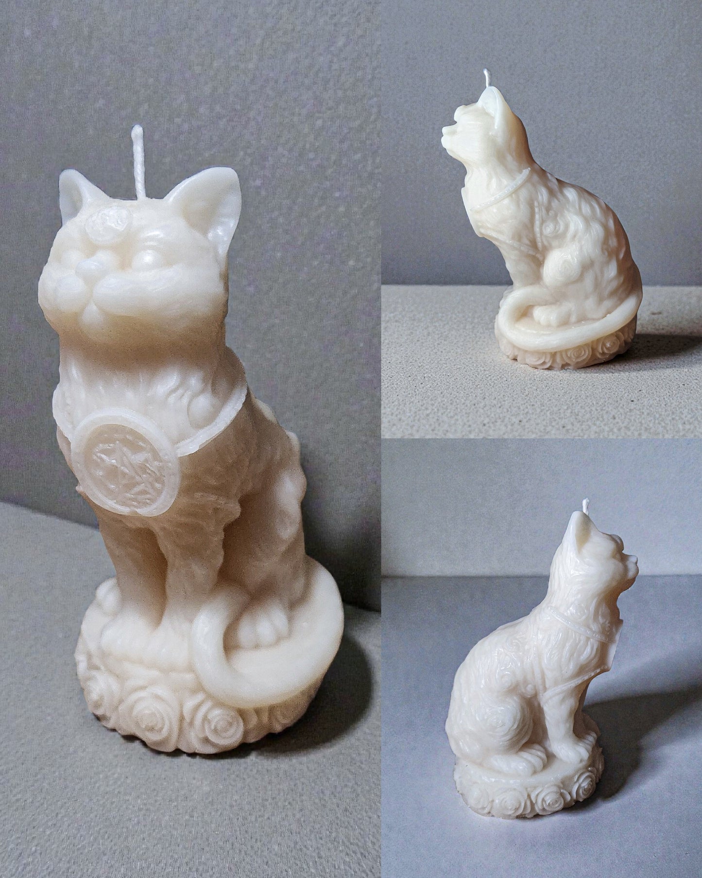 Floral Throne Kitty Candle