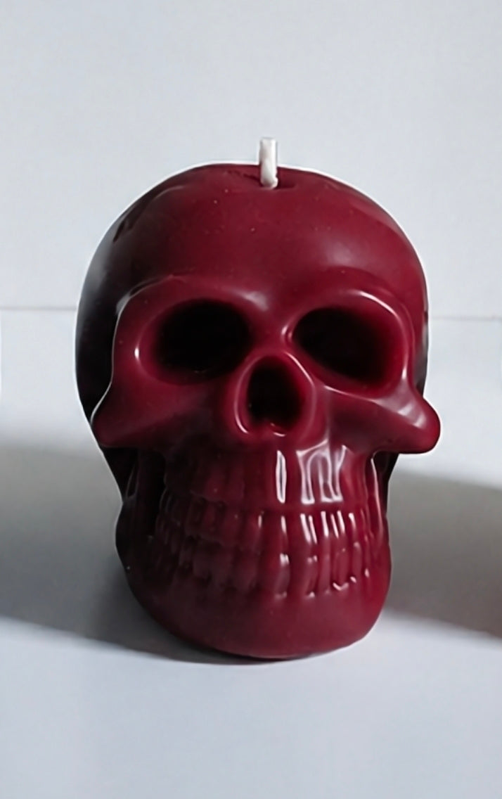 Velvet Mourning Skull Candle