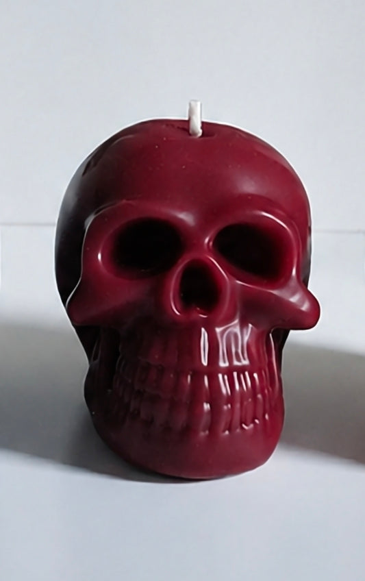 Velvet Mourning Skull Candle
