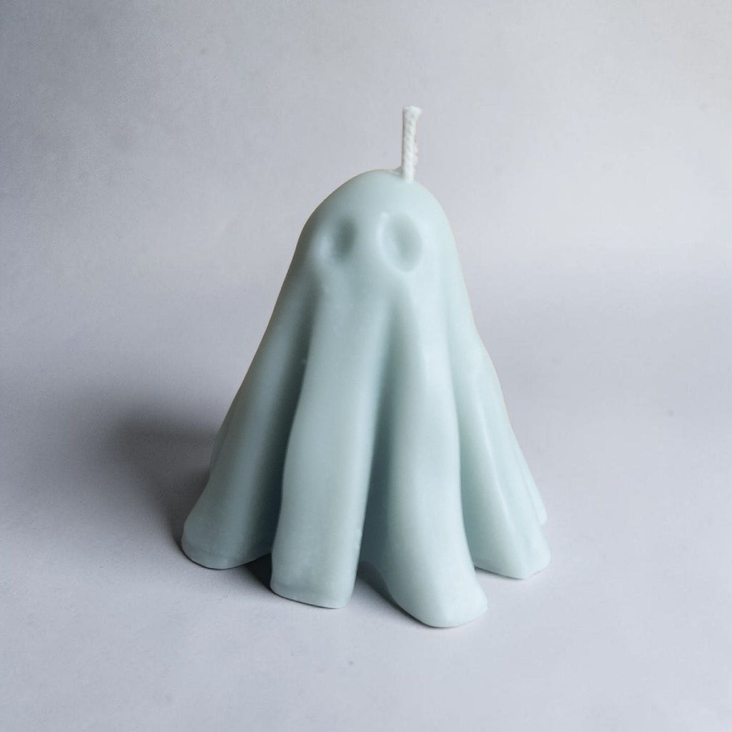 Pastel Mint Blue Spooky Haunt Ghost Candle