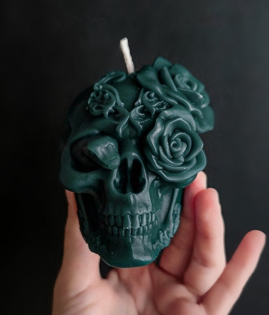 Mystical Bones, Serpent Bloom Skull Candle