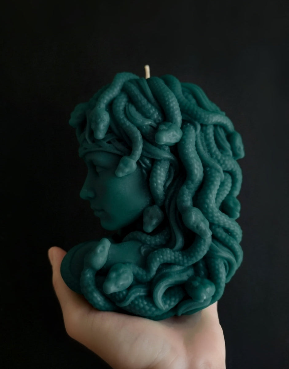 Medusa's Gaze: Enchanted Serpent Candle (Large)