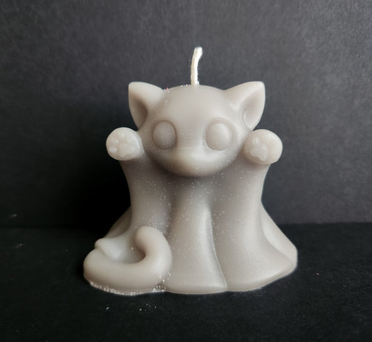 Ghost Paws Kitty Candle