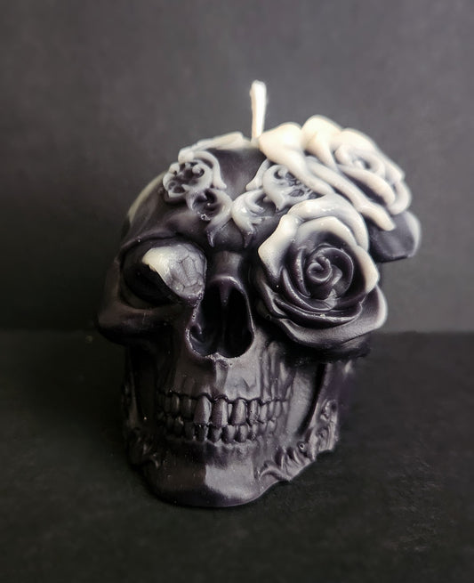 Whispered Bones, Serpent Bloom Skull Candle