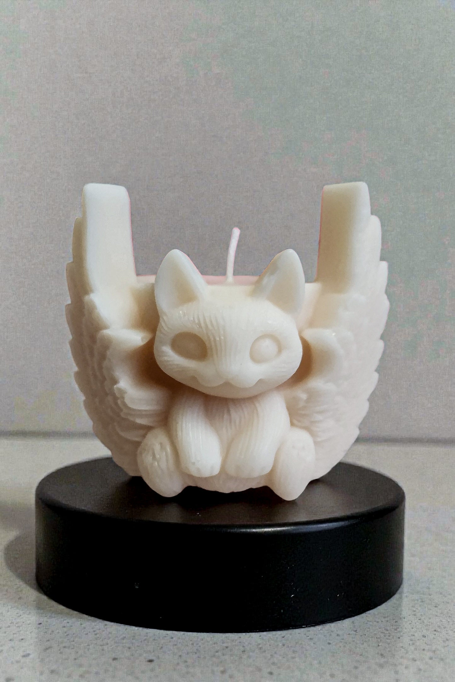 Always Near, Always Loved: Kitty Angel Pillar Candle