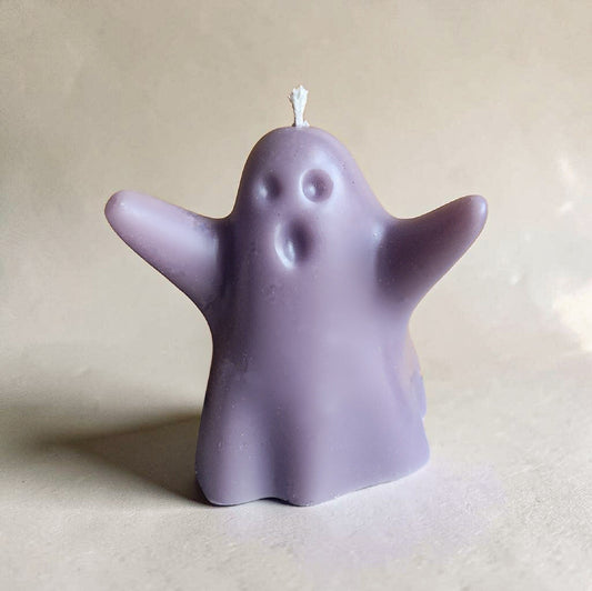 Pastel Purple Playful Spirit Ghost Candle