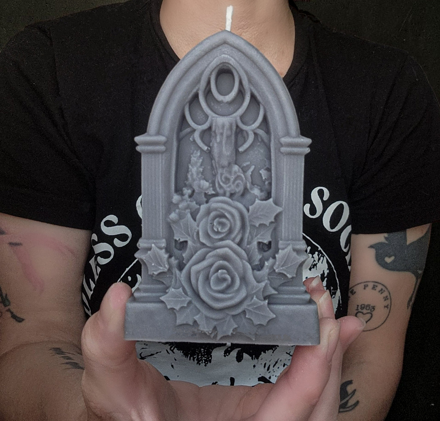 Resting Petals Tombstone Candle