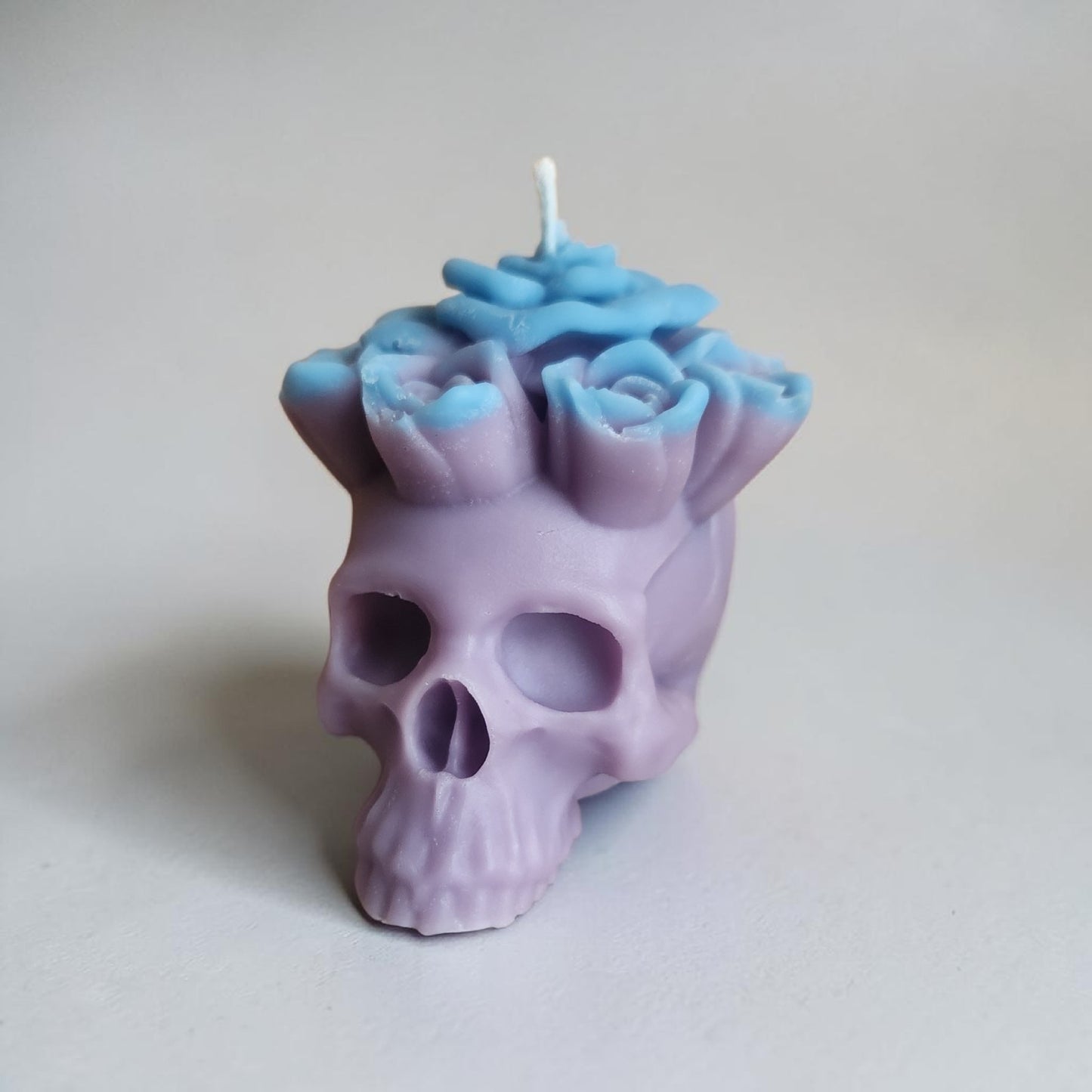 Moonlit Bloom Skull Candle