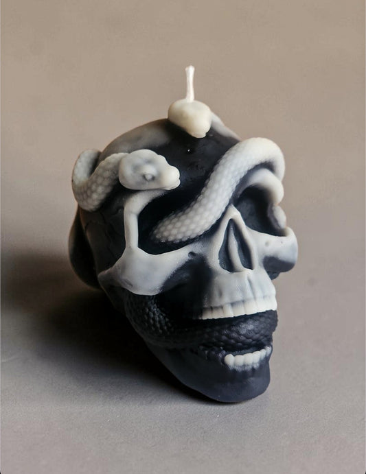 Serpent of the Void Skull Candle