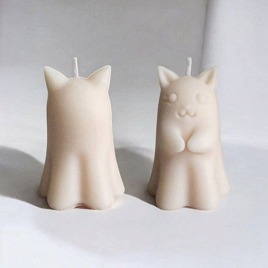 Ghost Kitty Candle