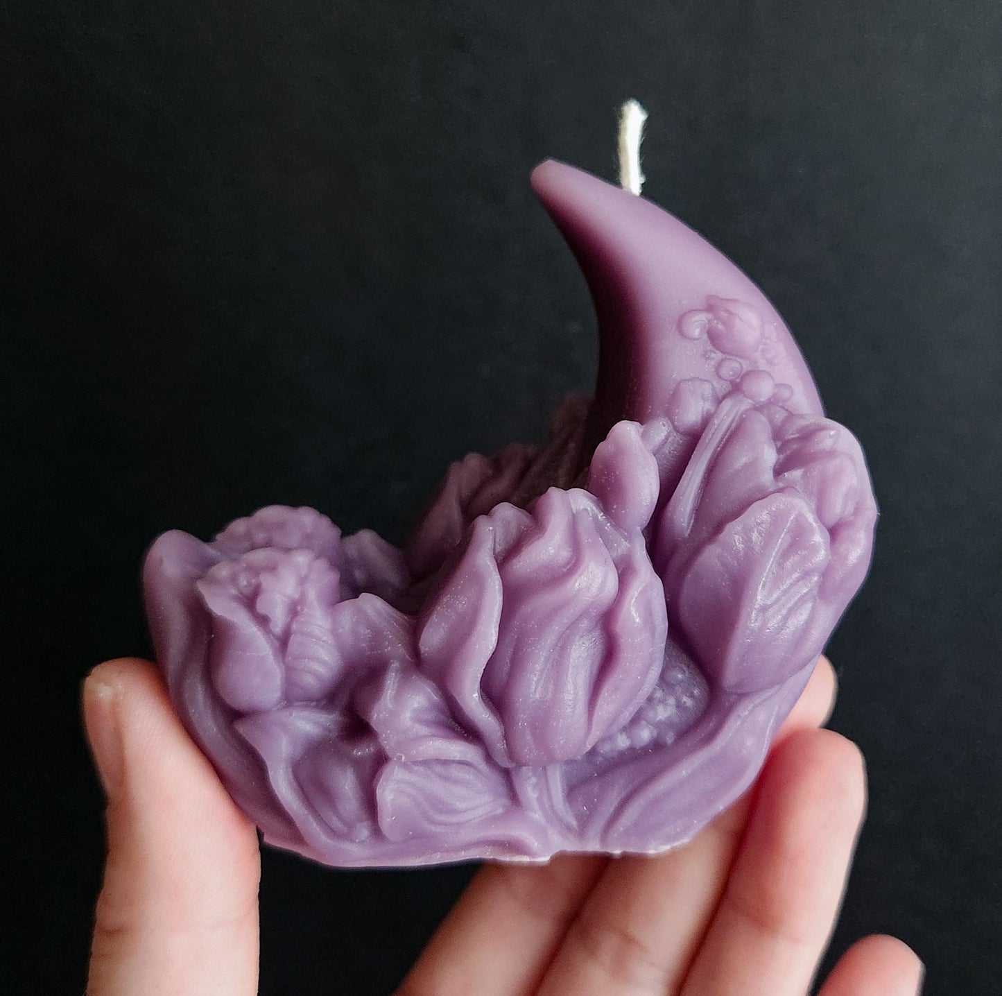 Velvet Bloom Crescent Candle