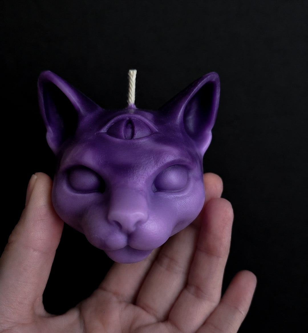 Cosmic Three Eyed Kitty Cat Candle