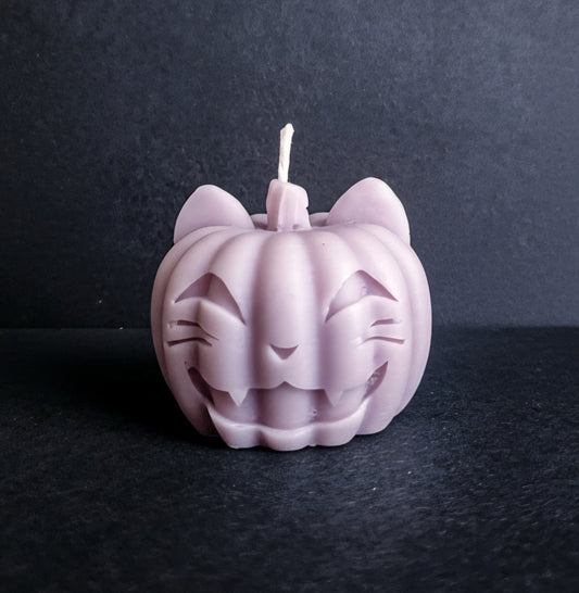 Ghost Petal Pumpkin Kitty Candle