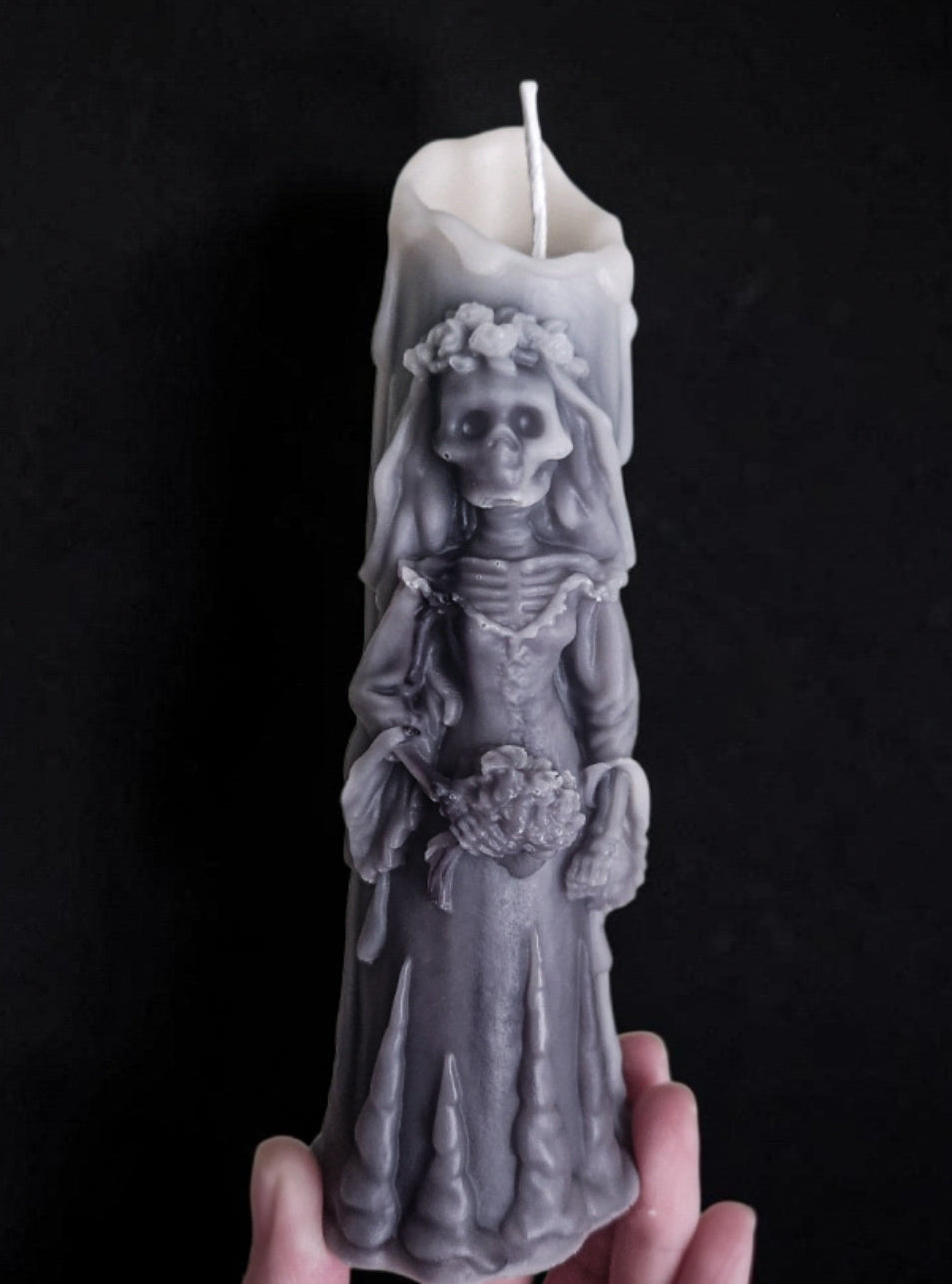 Skeleton's Vow: Marble Bride Candle (Large)