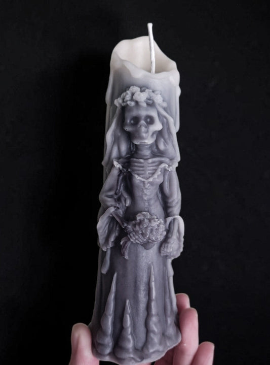Skeleton's Vow: Marble Bride Candle (Large)