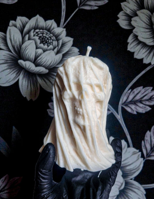 Veiled Skull Candle (Large)