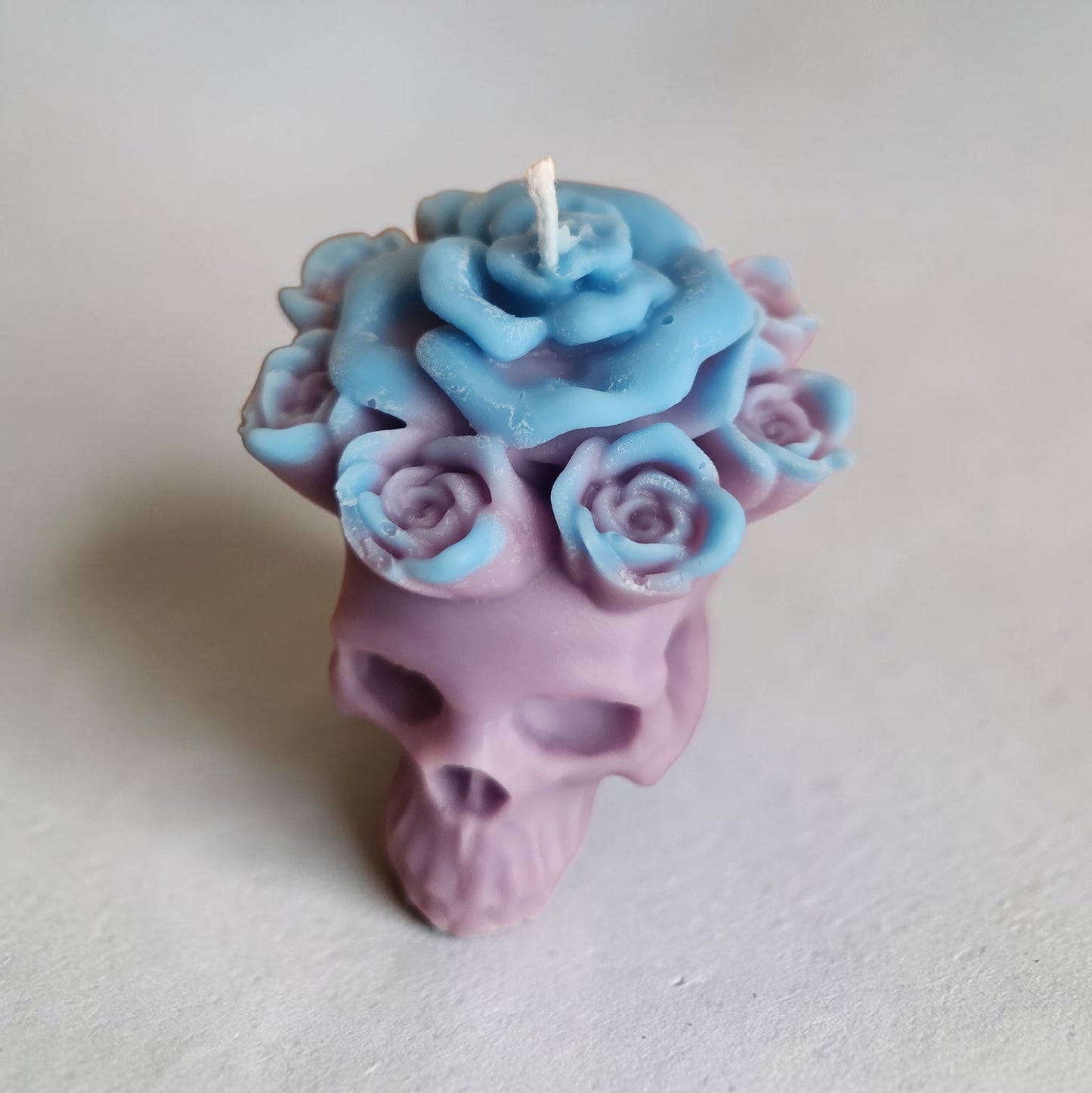 Moonlit Bloom Skull Candle
