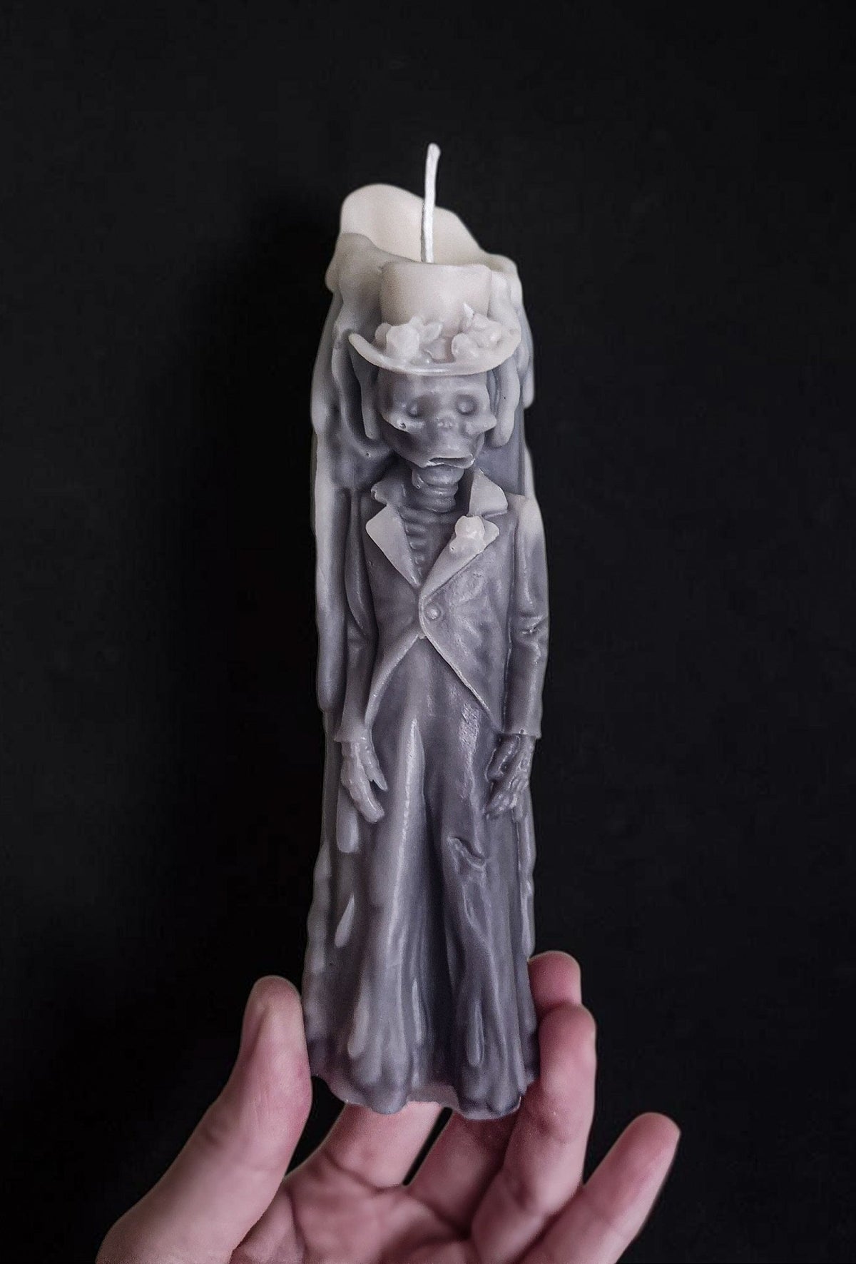 Skeleton's Vow: Marble Groom Candle (Large)