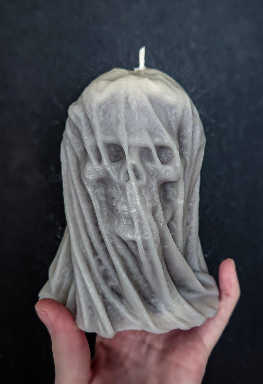 Marble Veil Skull Candle (Large)