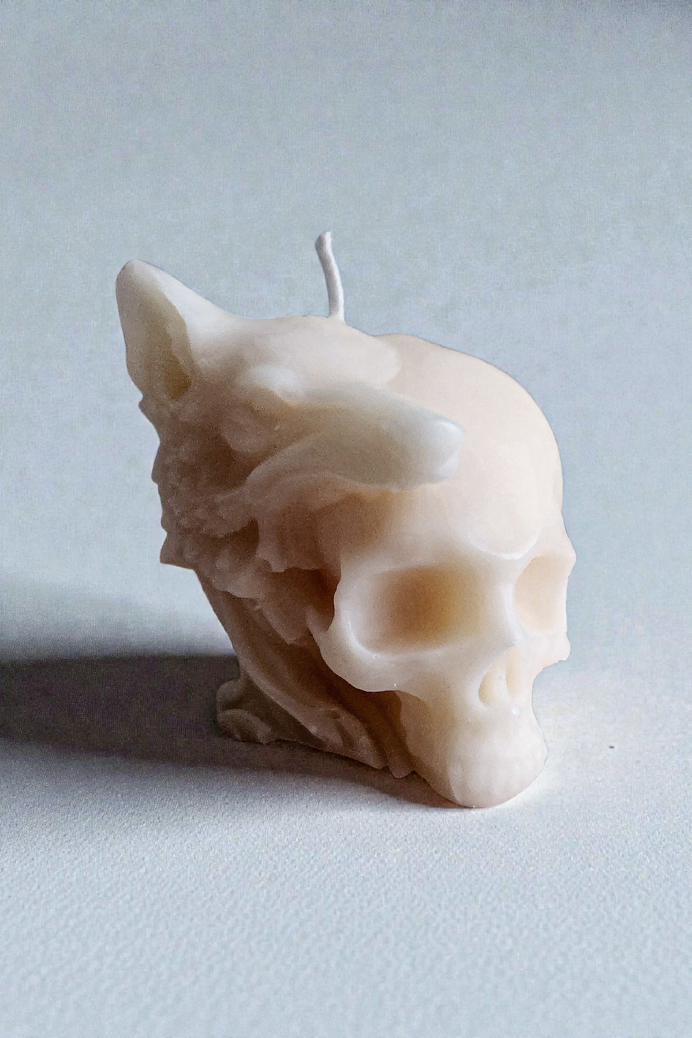 Skull of the Moon Wolf Candle