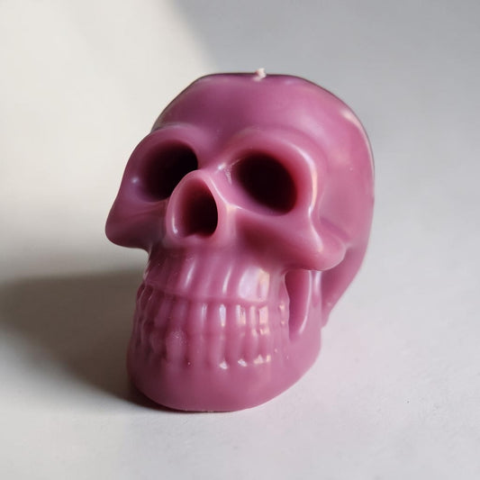 Orchid Gloomy Grin Skull Candle