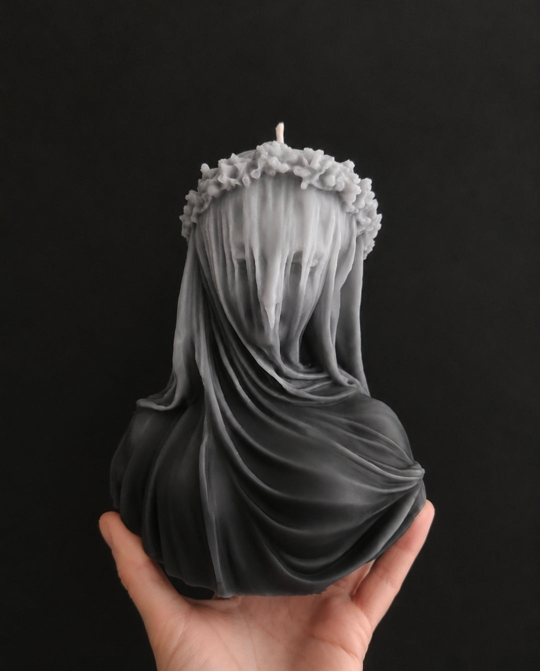 Solemn Mourning: The Veiled Queen Candle (Huge)
