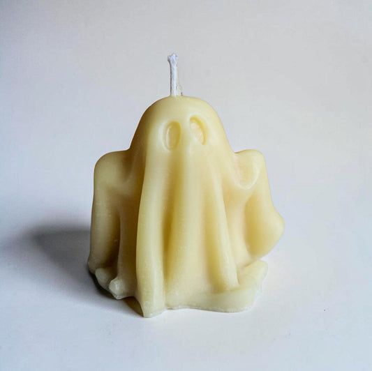 Pastel Yellow Haunting Harmony Ghost Candle