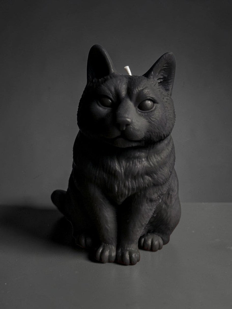 Cuppy the Black Kitty Cat Candle (Large)