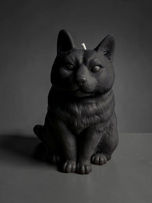 Cuppy the Black Kitty Cat Candle (Large)