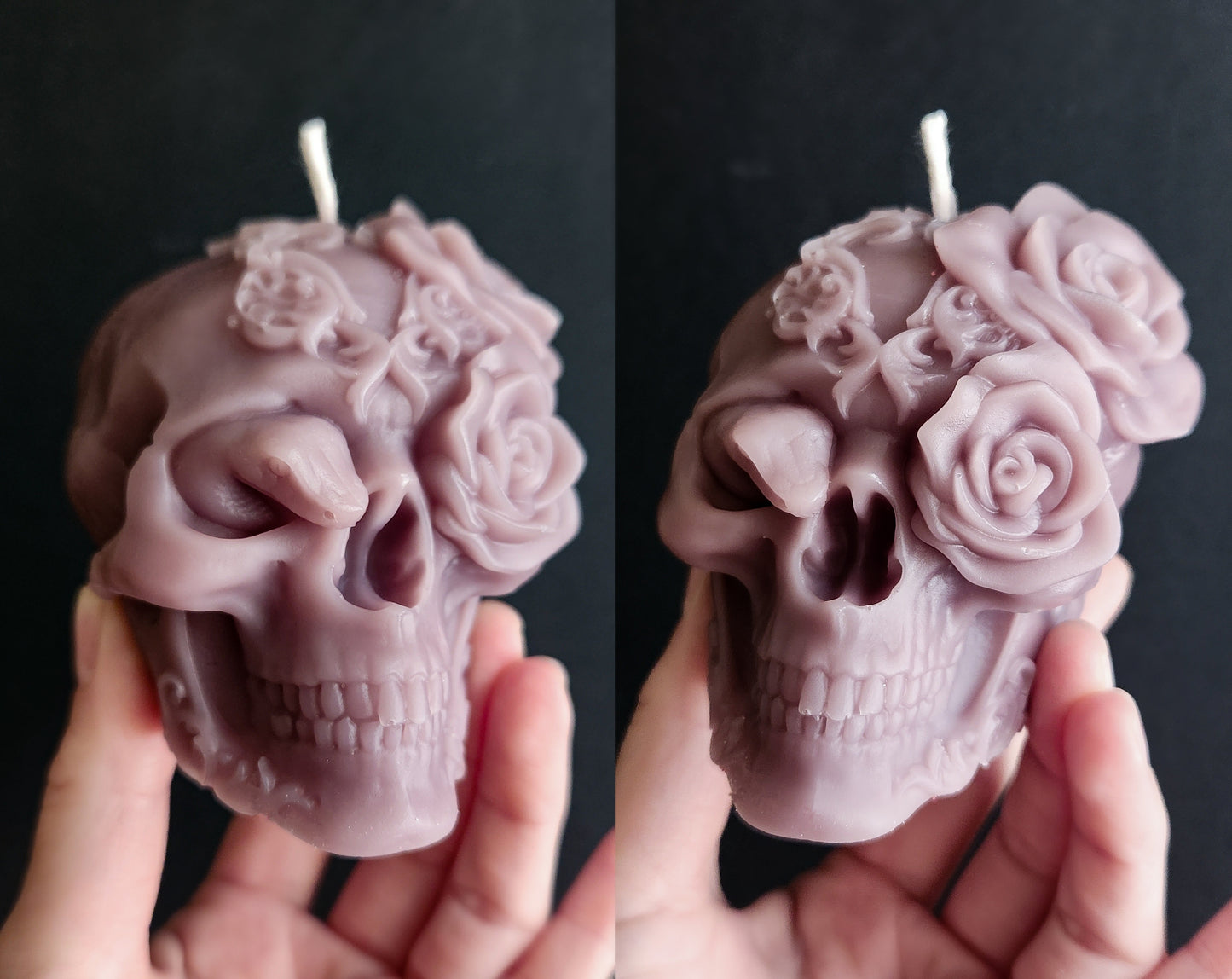 Twilight Bones, Serpent Bloom Skull Candle