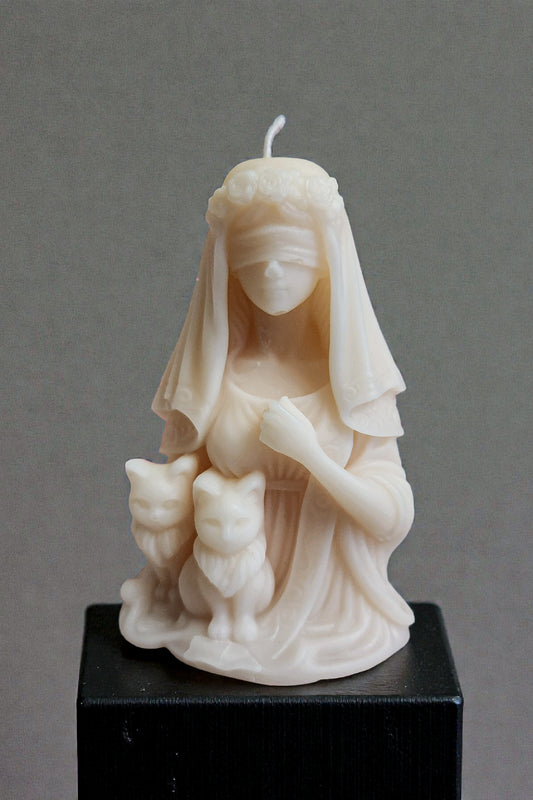 Veiled Guardian of Cats Candle
