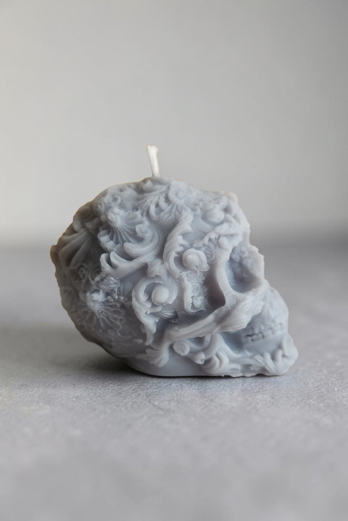 Eternal Shadow Floral Skull Candle